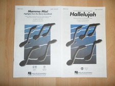 2 Hal Leonard Noten Gesang Partituren SATB - Mamma Mia / Halleluja - saubere Kopien