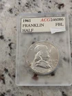 1961 Franklin Half Dollar in old holder Uncirculated