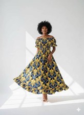 Lightweight Elegant African Print Captivating Midi Dress