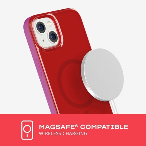 Tech21 Case For iPhone 14 Plus Evo Check MagSafe Cover Shockproof & Slim Red - Picture 8 of 10