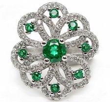 2CT Treated Emerald  Topaz 925 Solid Sterling Silver Ring Jewelry Sz 6 MK6-5