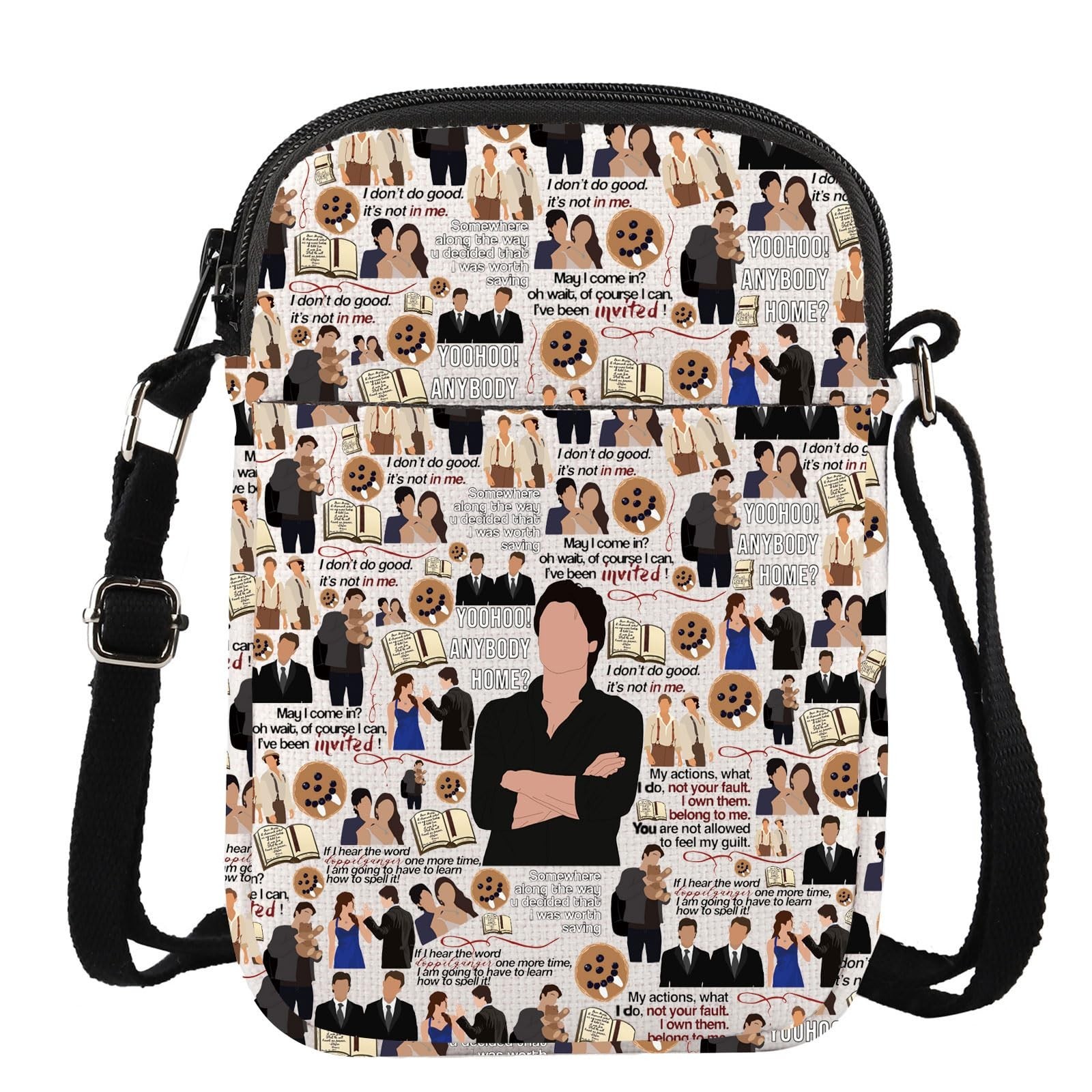 KEYCHIN Team Damon Crossbody Bag Hello Brother Gifts Elena Fans Gifts Mystic ...