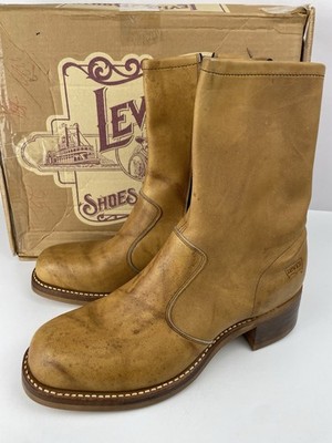 Vintage Levi's Phoenix No.1 Yellow Smo Leather Boots USA Mens Size