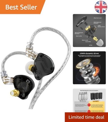 Superior Sound KZ ZS10 PRO X Ohrhörer - abnehmbares Kabel, ergonomische Passform, schwarz