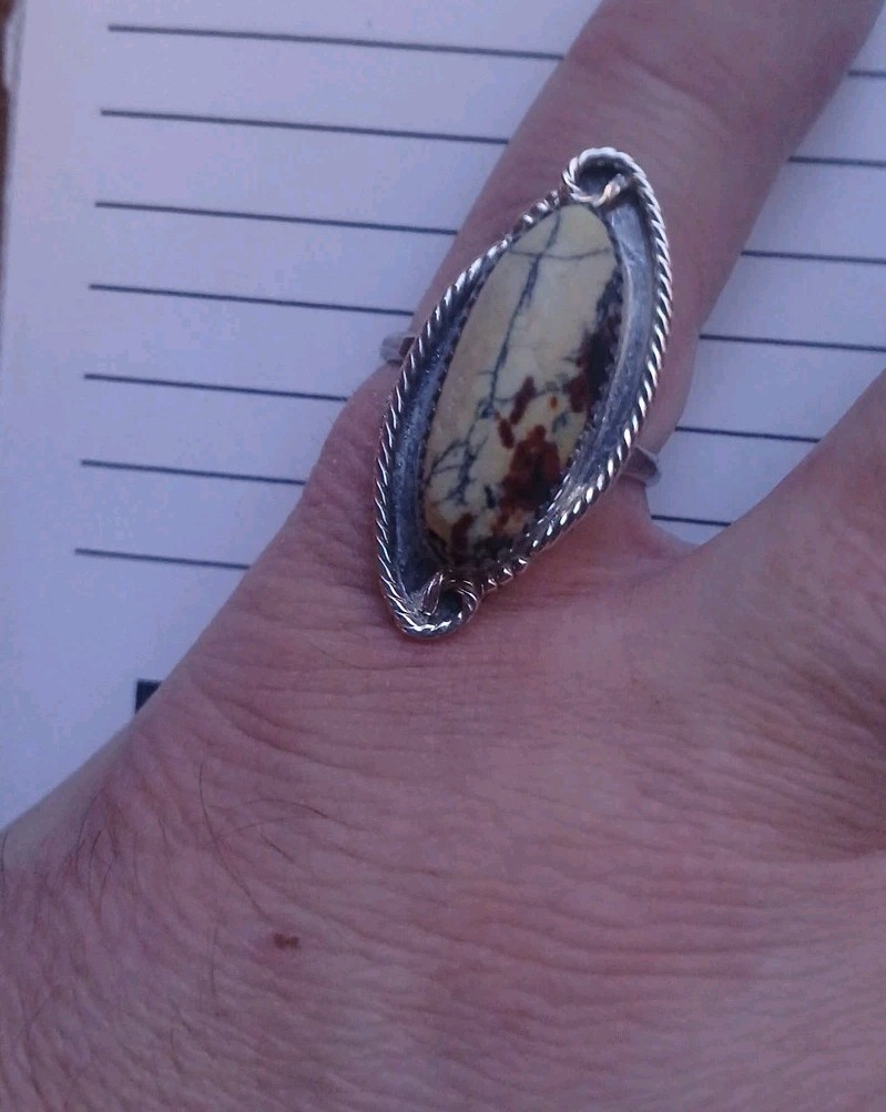 sterling silver Agate Native Handmade Signed Ring… - image 1