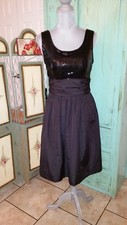 WILLOW GLENN NEW YORK SLEEVELESS, BLACK SEQUINS FIT & FLARE EVENING DRESS 10