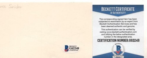 DUKE SNIDER BROOKLYN DODGERS SIGNED 3X5 INDEX CARD BECKETT G62248 - Picture 2 of 2