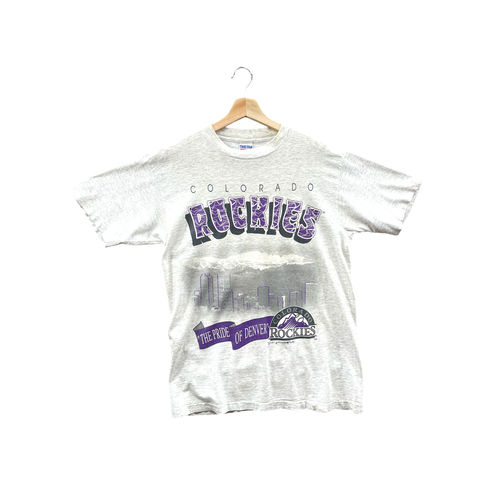 Vintage 1994 Colorado Rockies Skyline Team Script Graphic Tee Size M ...