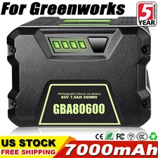 7.0Ah ‎GBA80600 for Greenworks Pro 80 Volt Lithium Ion Battery GBA80250 GBA80400