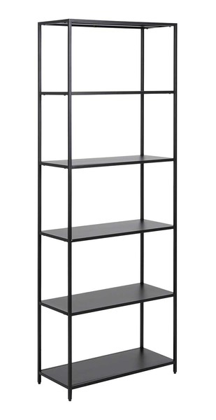 Regal BüCherregal Standregal Wohnzimmerregal Aktenregal 5 FäCher Metall Schwarz-image