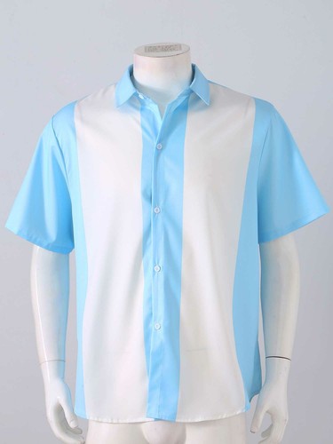 Men Rockabilly Style Short Sleeve Fifties Bowling Casual Button-Down Camp Shirts - Picture 164 of 196