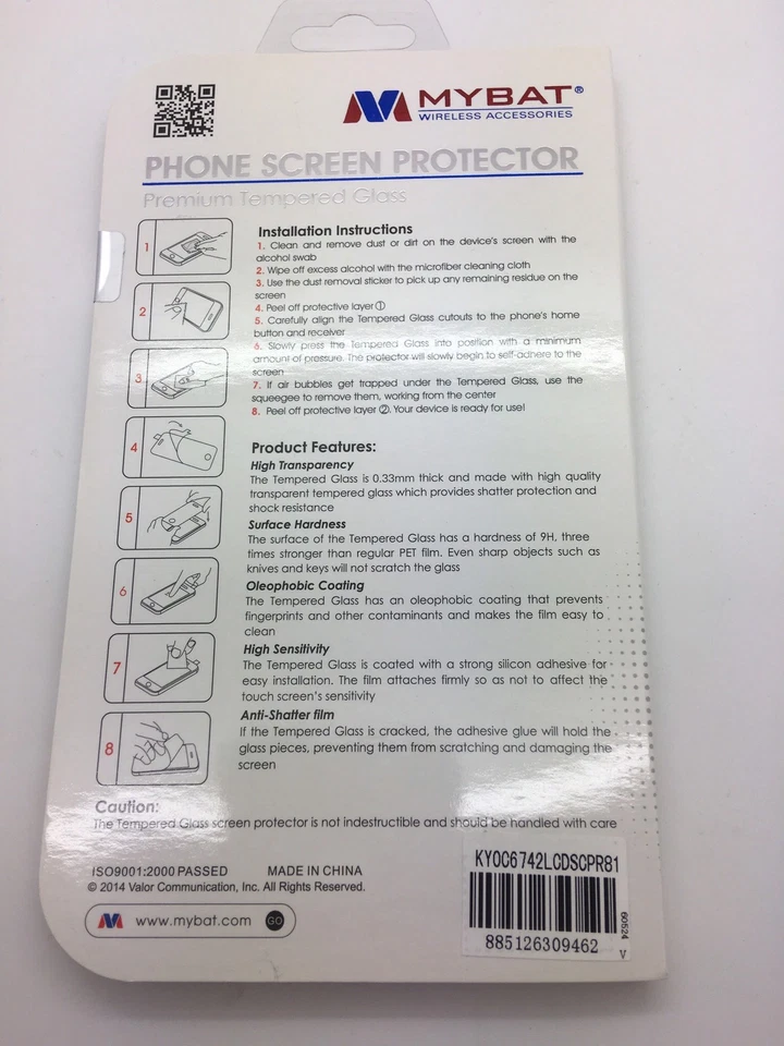Mybat Tempered Glass Screen Protector for Kyocera Hydro View C6742 - Image 3 of 3