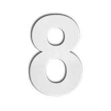 QT Modern House Number - 6 Inch - Brushed Stainless Steel Number 8 Eight Floa...
