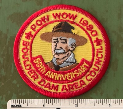 1980 BOULDER DAM AREA COUNCIL 50th Anniversary Pow Wow PATCH Baden Powell BSA