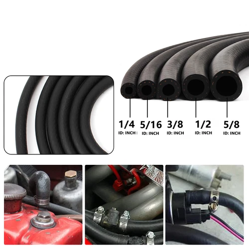 Fuel Line Hose Gas Lines Rubber NBR Push on Hose 5/32" 1/4" 5/16" 3/8" 1/2" 5/8" - Picture 4 of 20