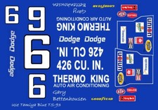  6 Gary Bettenhouser Thermo King 1969-70 1/64th HO Scale Slot Car Decals