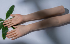 Reality Platinum Silicone Female Hands With Rare Long Arms Mannequin/Bendable