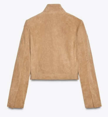 ZARA WOMAN HIGH NECK SUEDE LEATHER JACKET LIGHT BEIGE 4341 ZARA WOMAN HIGH NECK SUEDE LEATHER JACKET LIGHT BEIGE 4341