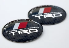 2x TRD Racing Development Sticker Decal 2.2" Dome Shape diameter