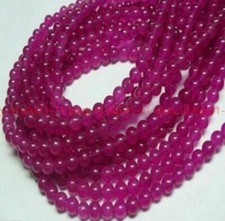 Wholesale 6/8/10mm Jewellery Rose Red Jade Gemstone Round Loose Bead 15"