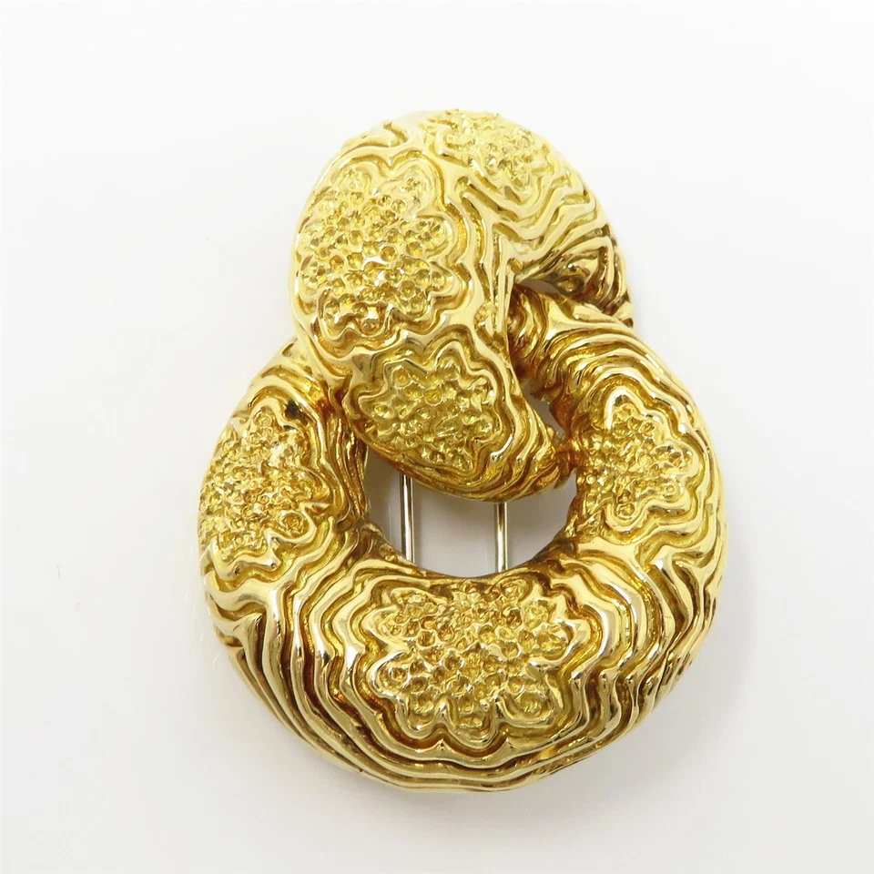 Огромная брошь на булавке с двойным полумесяцем из желтого золота 18 карат NYJEWEL Cartier - Изображение 2 из 4