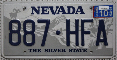 Nevada Nummernschild USA Kennzeichen Auto-Schild US Car License Plate 887 HFA