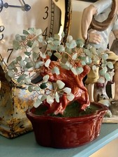 Green Jade Copper Wire Bonsai/Feng Shui Crystal Tree