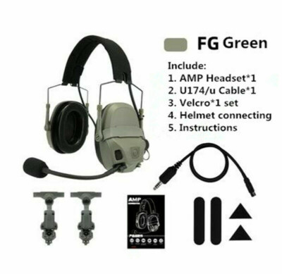 FMA FCS AMP Tactical Communication Headset Noise Reduction