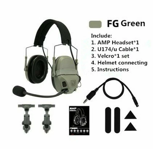 IN Stock FMA FCS AMP Tactical Communication Headset Noise Reduction V20/V60 PTT - Picture 3 of 17