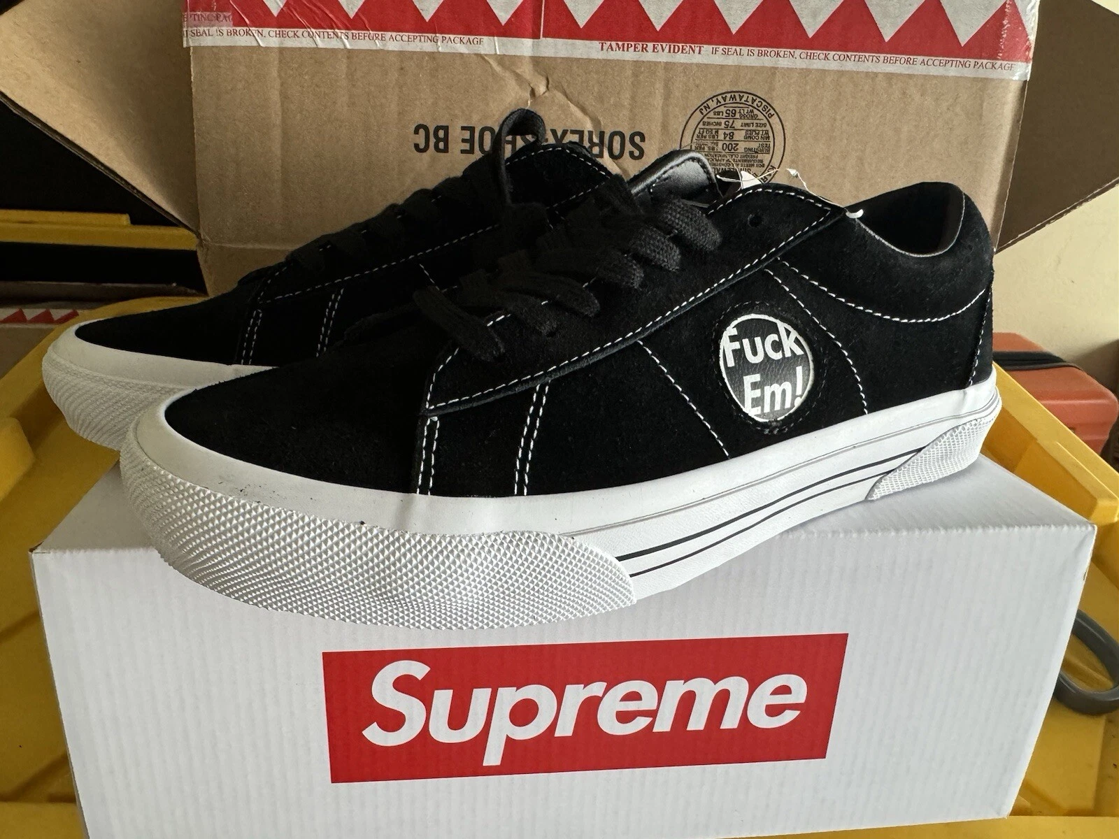 SUPREME VANS X SKATE SID S NOIR TAILLE 8,5 TOUT NEUF