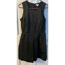 GAP Womens Size 6 Sleeveless Black Dress Pleated Skirt Rayon/Spandex Crewneck