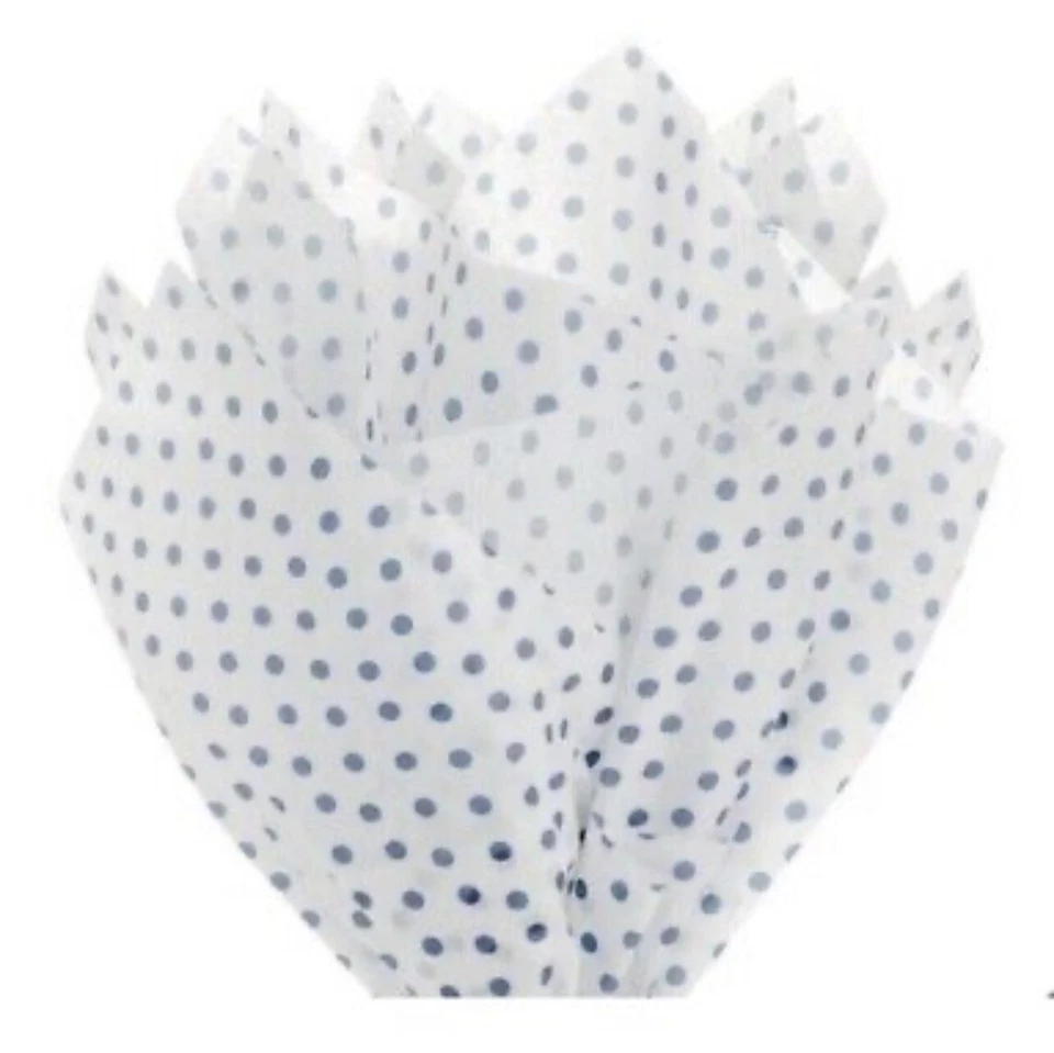 3- Hallmark Midnight Blue Polka Dots Tissue Paper 6 sheets ( Lot Of 3 ) - Image 3 of 3