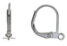 100 Gunmetal Plated Brass 14mm Leverback Ear Wires with Loop Earrings