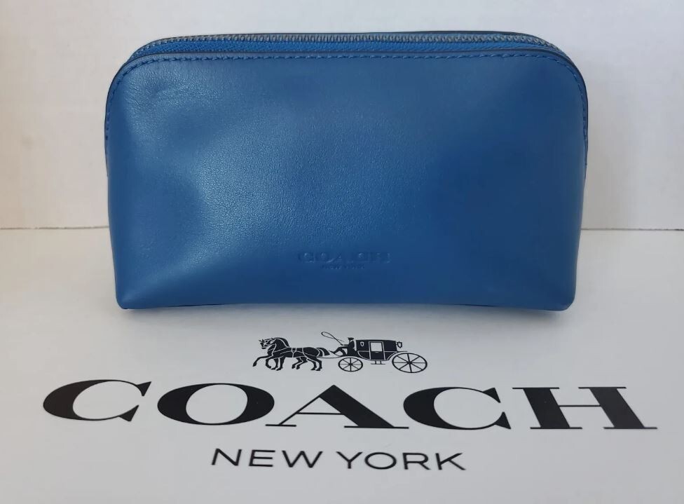 COACH ファニーパック 青/オレンジ COACH】コーチ メンズ スムースカーフレザー カラーブロック エッジ