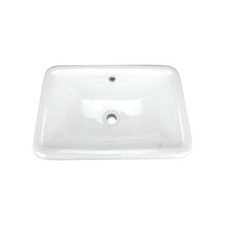 Tuba Rectangular Drop-In Bathroom Sink 21-1/2" X 14-3/4" X 7" White Porcelain