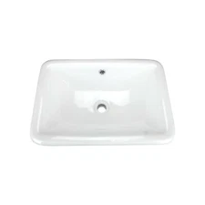 Tuba Rectangular Drop-In Bathroom Sink 21-1/2" X 14-3/4" X 7" White Porcelain