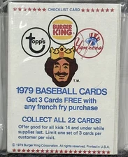 1979 New York Yankees Topps Burger King 23 Card Complete Team Set Jackson Munson