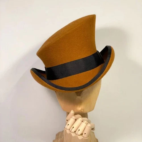 Kaschmir Mütze asymmetrisch Zylinder Unisex Steam Punk Wolle Party Kostüm Magic Cap - Bild 16 von 35