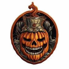 Halloween Patch Iron-on Applique Costume Pumpkin Skeleton Scary Decorative 