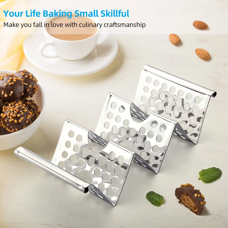 Chbuuero Taco Holders Set of 4, Stand, Stainless Steel Holder,... - Image 2 of 4