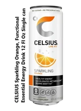 CELSIUS Sparkling Orange, Functional Essential Energy Drink 12 Fl Oz Single can