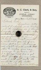 A. C. CLARK & SON, GROCERIES, ADRIAN, MICHIGAN TO E. J. MORDEN, GROSSDALE, IL.