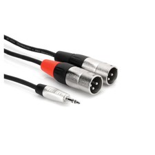 Hosa HMX-006Y 6 ft Pro Stereo Breakout Cable REAN 3.5 mm TRS to Dual XLR3M, New 
