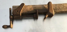 Cast Iron & Wood Carpenter Slide Bar Clamp Tool 42'' vintage wooden primative 