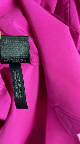 Lauren Ralph Lauren Tunic Top Blouse Womens PL Long Sleeve Buttons Hot Pink - Picture 11 of 12