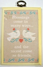 Inspirational Wall Decoration 3" x 4.5" Hallmark 1989 Blessings Friendship Wood