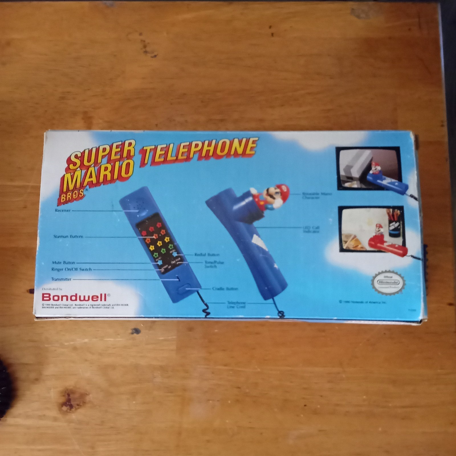 Vtg 1990 Super Mario Bros. 2 Telephone In Box Red Pipe W/ Instructions Warranty