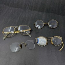 Lot Gold Filled Vtg Replacement Glasses Frames B L aviator Style Bubble Lens