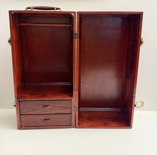 Vintage American Girl Doll Wardrobe Trunk Wood Storage Suitcase Carrying Case