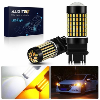 3157 3156 LED Signal Turn DRL Light Bulbs White Amber Switchback Super Bright 2X